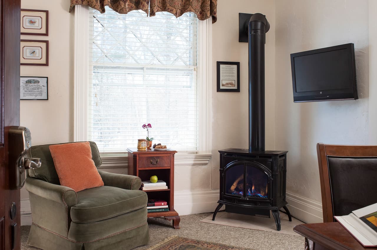 Bronze room fireplace