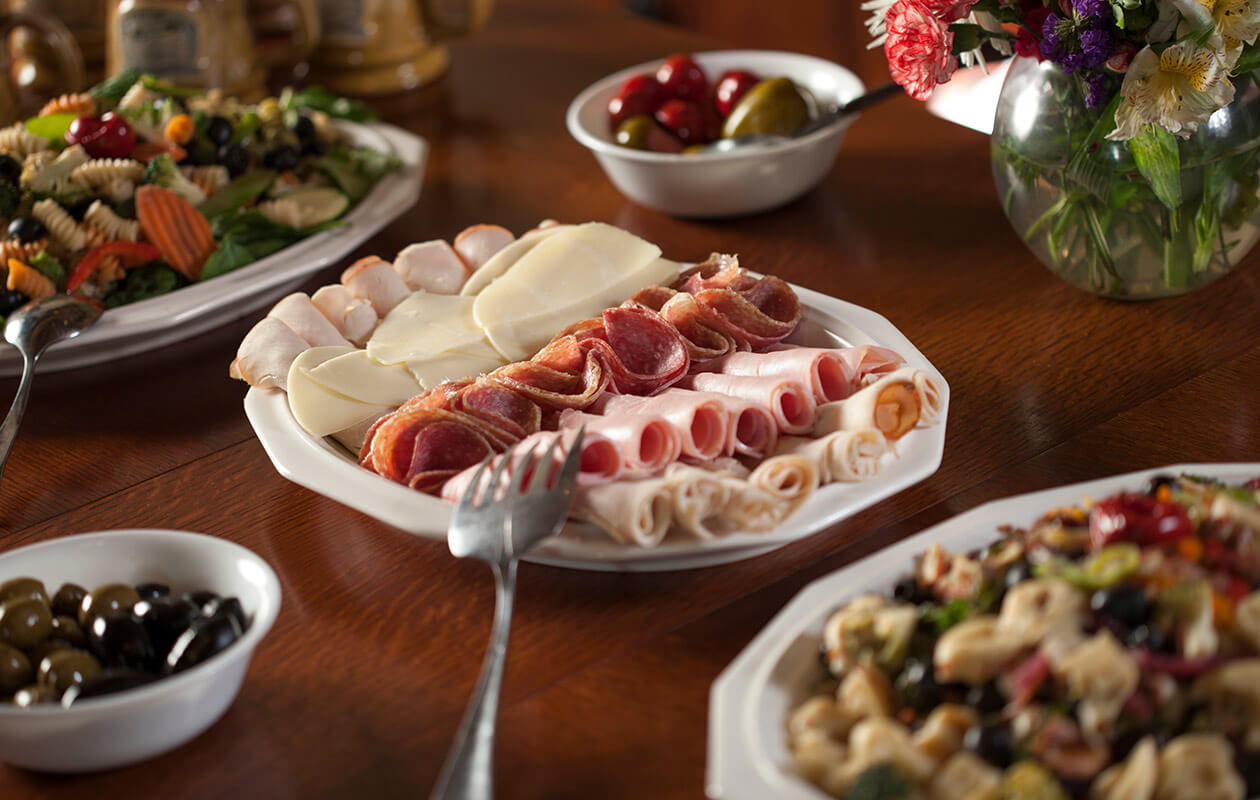 Cold cuts and other foods from the kitchen